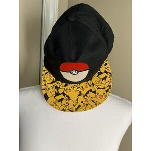 Pokemon‎ Pikachu Snapback Hat Cap YOUTH Black  Yellow 2016 Licensed Boys